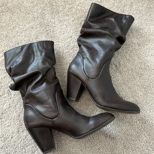 Elia brown pleather bootties